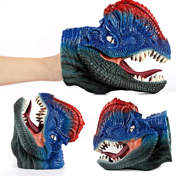 

Manufacturers Direct Selling Soft Silcone Dinosaur Toy Hand Puppet Animal Model Chicken Guanlong Gloves Parent And Child Interac