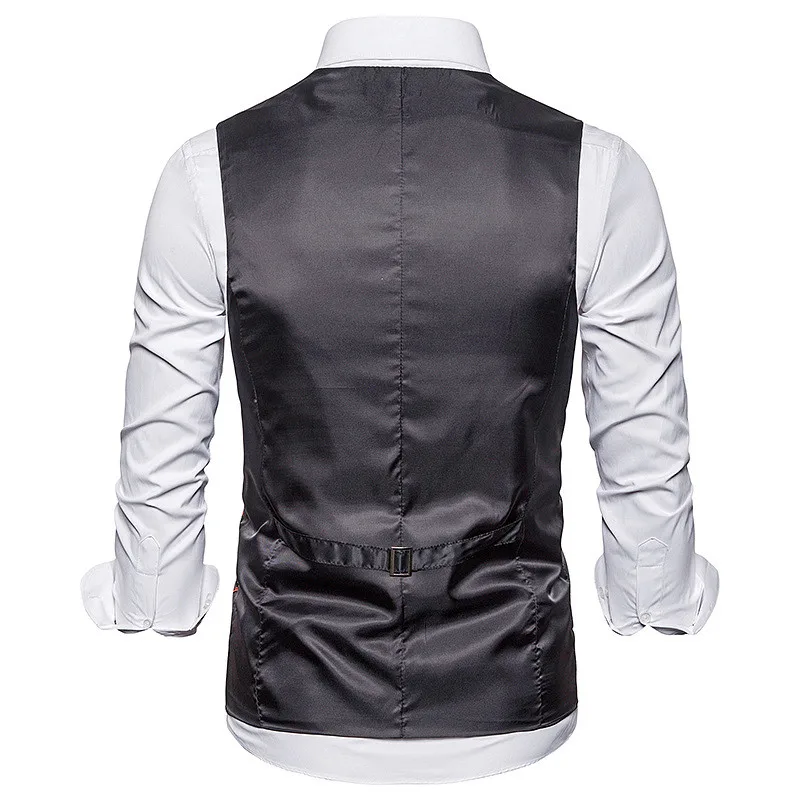 HuLooXuJi мужские деловые жилеты однобортные майки с v-образным вырезом обтягивающий официальный свадебный жилет Размер США: S-2XL