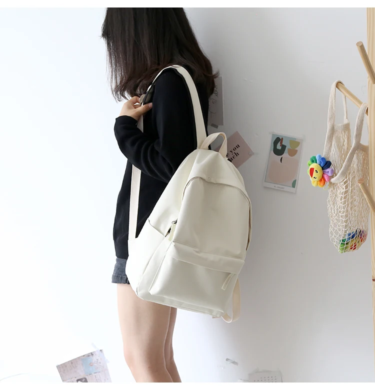 Простой классический дизайн холщовый женский рюкзак Школьная Студенческая сумка для книг для отдыха и путешествий