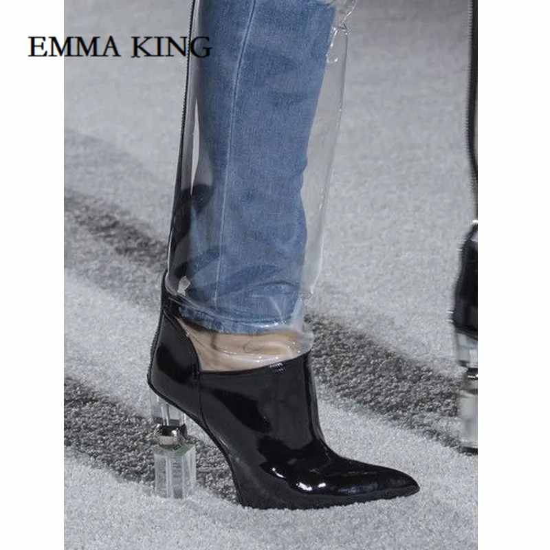 pvc thigh high boots