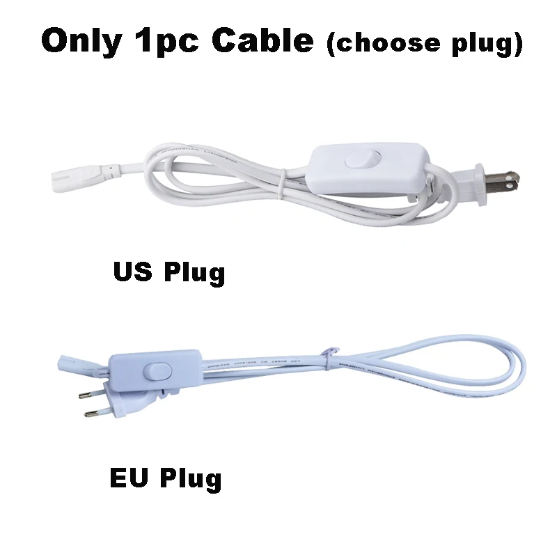 Only 1pc cable Светодиодный светильник для выращивания растений, полный спектр, лампа для комнатных растений T5, ламповый светильник, 5730 SMD СВЕТОДИОДНЫЙ Фито лампы, Гидропонные теплицы, Growbox 85-265V - Испускаемый цвет: Only 1pc cable
