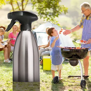 

1pc Food Grade Stainless Steel Spray Pot Spray Type Bottle Tool 500ml Spray Seasoning Kitchen Bottle Jar Oil BBQ Transparen L9I5