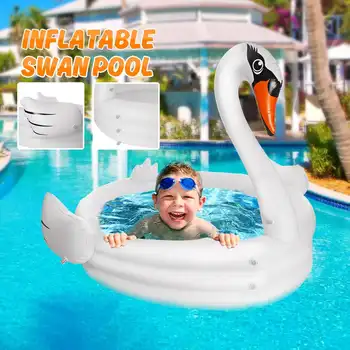 

Giant Inflatable Swan Pool Float Ride-On Swan Pool Swimming Ring Holiday Party Water Fun Toys Islands Baby Bath Swimming Pool