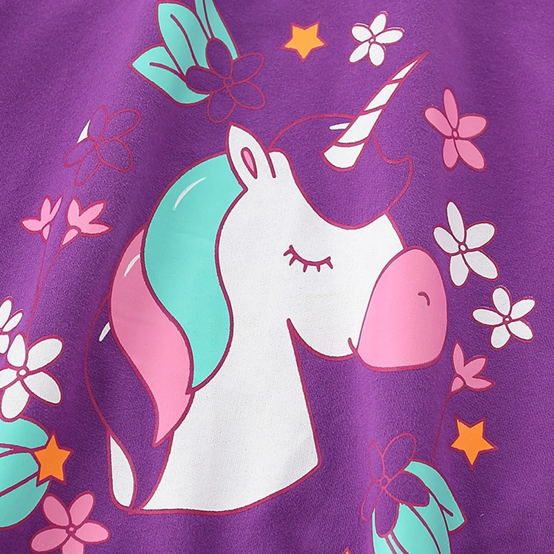 Saileroad Moda Unicórnio Crianças Bebê Roxo Hoodies Meninas Moletom Menino Manga Longa Camiseta Topos Esporte Camisola 4 Agasalhos e moletons