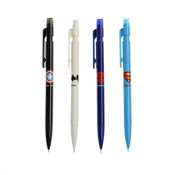 

Exquisite 0.5mm / 0.7mm Nib Super Hero Captain Superman Bat Automatic Press Activity Pencil Gift Korea Stationery 4pcs