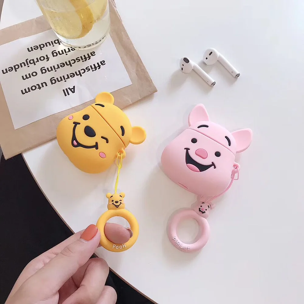 Милый мультяшный Мешок Мороженое Мягкий силиконовый чехол кукла для Apple Airpods 2 Чехол беспроводной Bluetooth наушники собачка Обложка Микки Coque