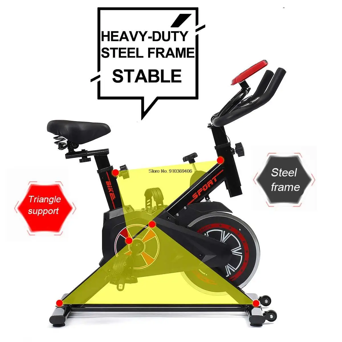 

Exercise Bike with LCD monitor Home Ultra-quiet Indoor Bike Fitness Bike Dynamic Bicycle Fitness Equipment