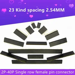 10 unidades/lotes 2/3/4/5/6/7 40pin 2.54mm passo encabeçamento do ângulo direito única fileira fêmea 23 tipo pino conector tira redonda agulha 1x40 Quente em Portugal, entrega rápida em 2 3 dias