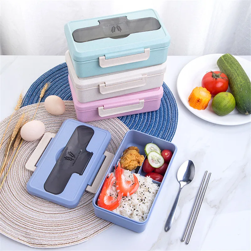 

Food Box Portable Healthy Material Lunch Box Wheat Straw Bento Boxes Microwave Dinnerware Food Storage Container
