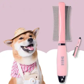

Pet Grooming Comb with Double Rowed Sided Needles With Handle For Removing Loose Hair Accessories