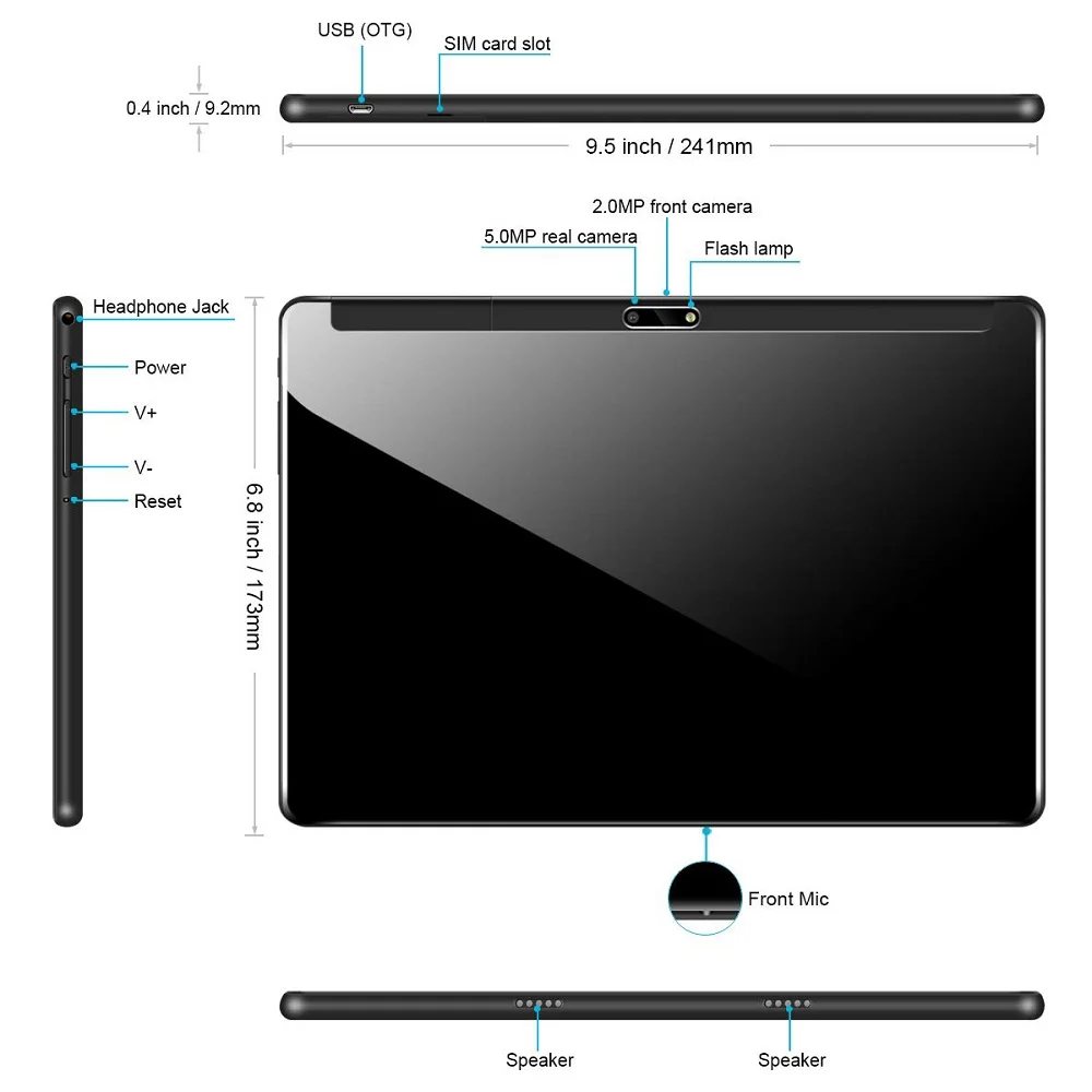 Черный, 6 ГБ ОЗУ, 128 Гб ПЗУ, игровой планшет, четыре ядра, 10 дюймов, 8 Мп, 1280x800, полноэкранный, двойной, 2.5D стекло, wifi, 4G, FDD, LTE, планшет для телефона