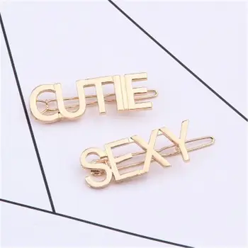 

1PCS Elegant Temperament Words Hairpin Sexy Sweet Kiss Women girls Hair Clips Hair Styling Tool Words Hair Pins Supplier