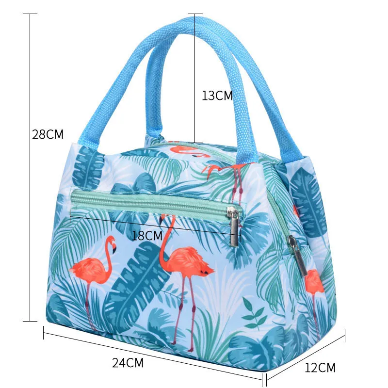 Flamingo Picnic Bags Women Lunch Box Portable Insulated Thermal Cooler Waterproof Zipper Beach Lunch Bag For Woman Student Kids lunch bag lunch cooler bag cooler bag