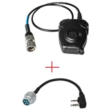 Prise casque tactique Ptt Peltor 6 broches Ptt + U 283 /U 6 broches, tournez vers le connecteur Kenwood walkie talkie pour Cas factices, PRC 152 PRC 148