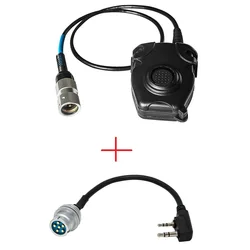 Prise casque tactique Ptt Peltor 6 broches Ptt + U 283 /U 6 broches, tournez vers le connecteur Kenwood walkie talkie pour Cas factices, PRC 152 PRC 148 