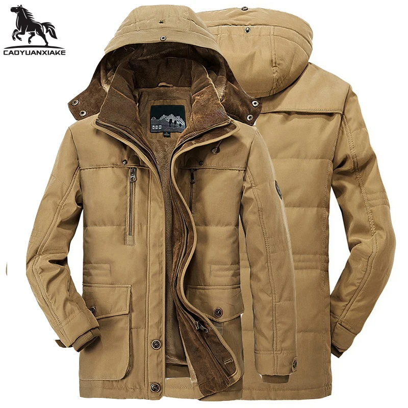 winter Jacket parka men L-5XL 6XL Middle age parka Mens coat Plus velvet thickening warm coats men's casual hooded jackets17029
