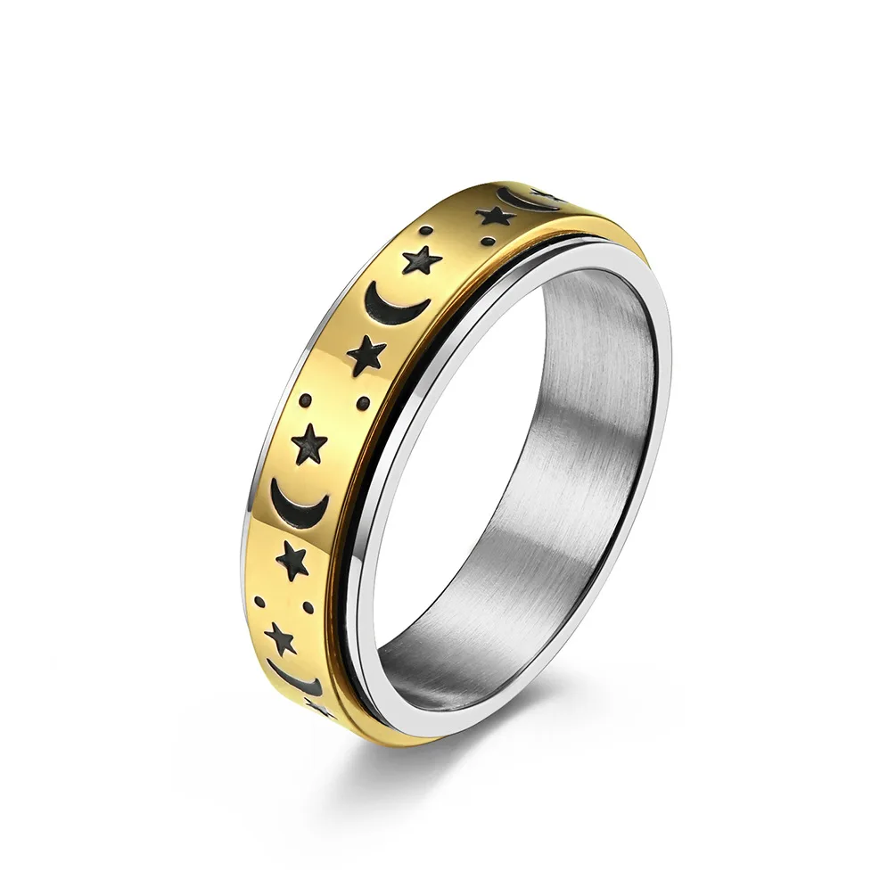 Ryker: Grooved Edge Chain Center Spinner Mens Ring 316 Stainless Steel -  1000Jewels.com