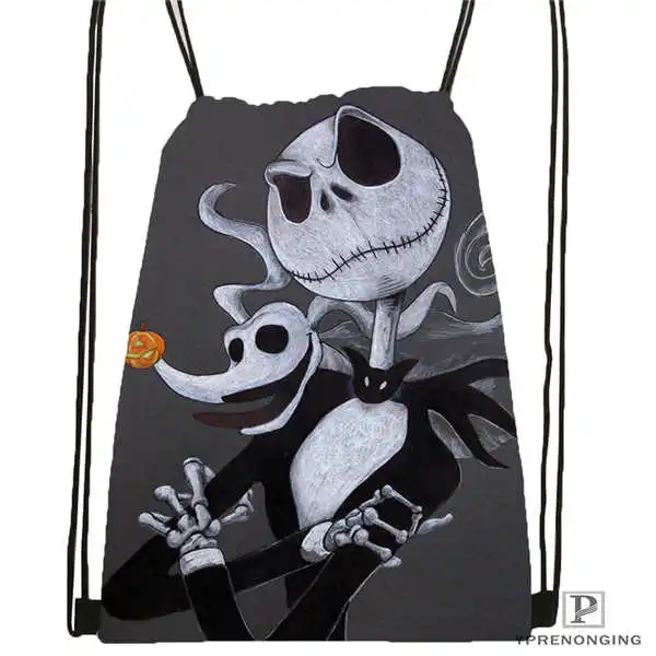 Drawstring Backpack Пользовательские Кошмар. Перед. Рождественская походная сумка на шнурке милый рюкзак для детей(черная спинка) 31x40 см#180531-03-27 - Цвет: Drawstring Backpack
