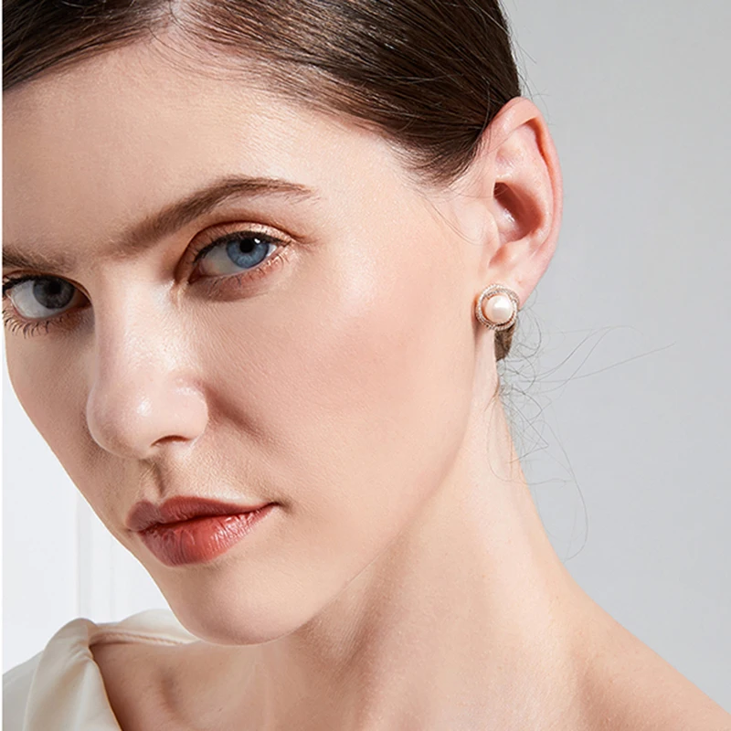 Ear Clip Earrings Clip Earrings Ear Clip Trendy Unusual Geometric Whirlpool Shape Pearl Clip on Earrings for Woman Non Pierced