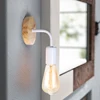 2Pcs/lot Vintage Wood Wall Lamp E27 Light Bulb Retro Industrial Wall Light Fixture For Home Loft Living Room Bedside Lamp Sconce 5
