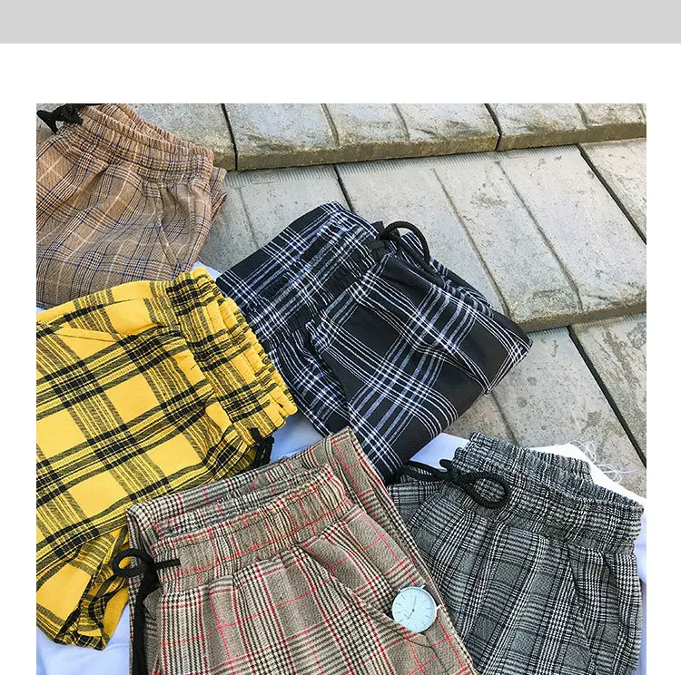 Harajuku плед Broek voor vrouwen Broek уличная одежда Vrouw Harembroek Herfst Dames Causale Broek плюс размер брюки женские