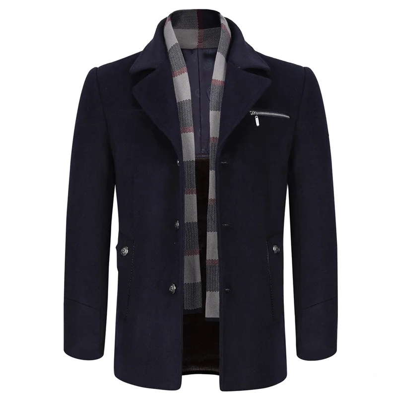 YOUTHUP New Winter Men's Wool Casual Coat Single Breasted Thick Velvet Coats Overcoats Topcoat Mens Streetwear 4 Colors M-4XL YOUTHUP New Winter Men's Wool Casual Coat Single Breasted Thick Velvet Coats Overcoats Topcoat Mens Streetwear 4 Colors M-4XL