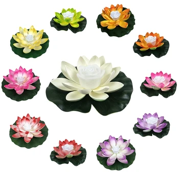 

18/28cm Artificial Floating Lotus Solar Powered Night Light LED Energy Saving Lotus Lamp for Garden Pool Pond Garden Decoration
