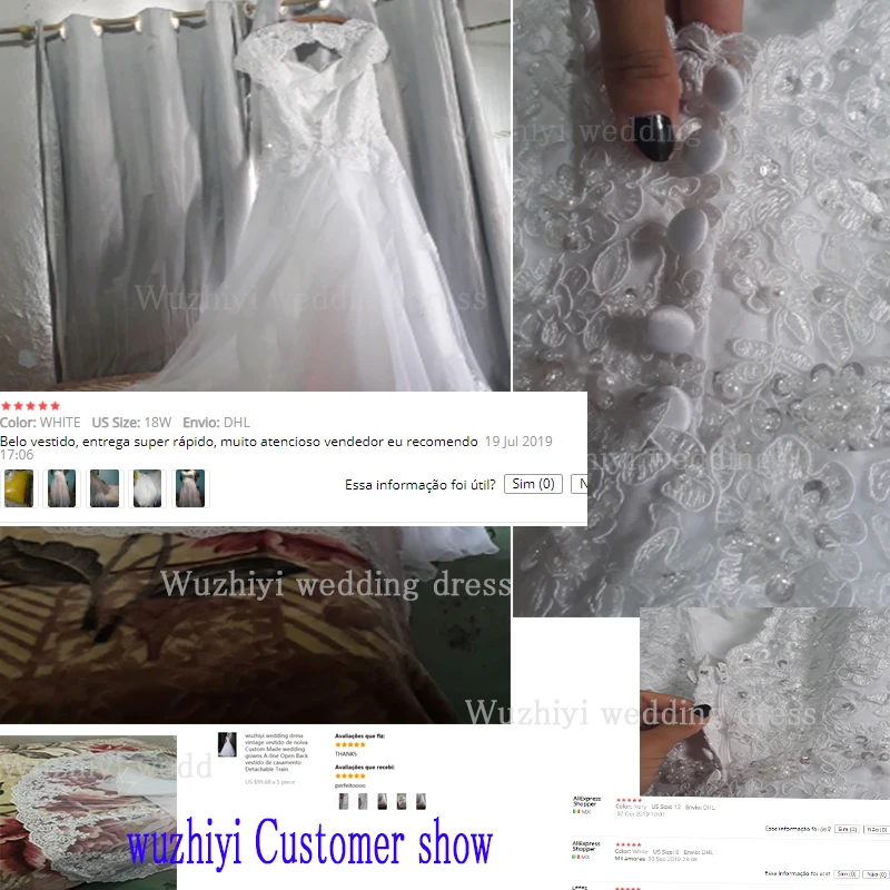 Свадебное платье винтажное свадебное платье на заказ ТРАПЕЦИЕВИДНОЕ ПЛАТЬЕ с открытой спиной vestido de casamento со съемным шлейфом trouwjurk