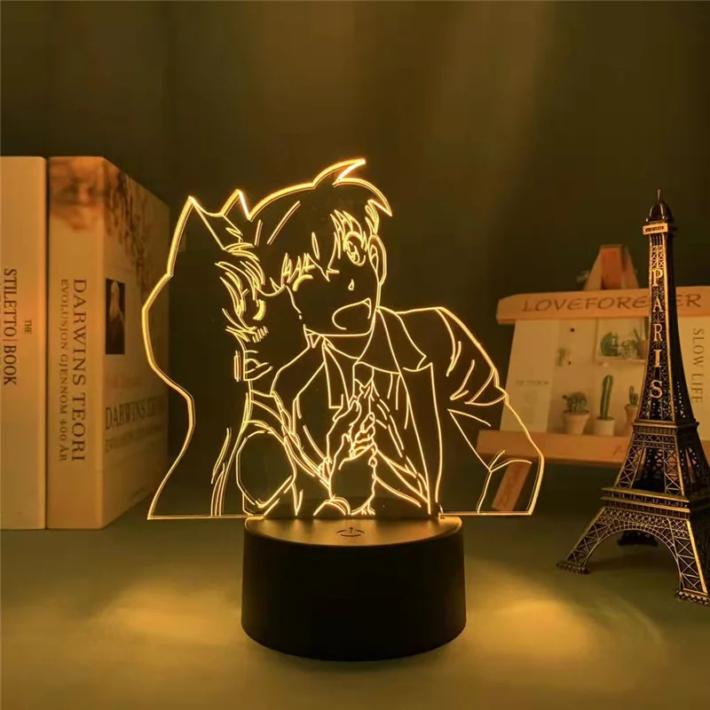 star night light Anime Detective Conan Led Night Light Jimmy Kudo Mouri Ran Acrylic Stand Model 3d Lamp Colorful Nightlight for Kid Bedroom Decor bright night light Night Lights