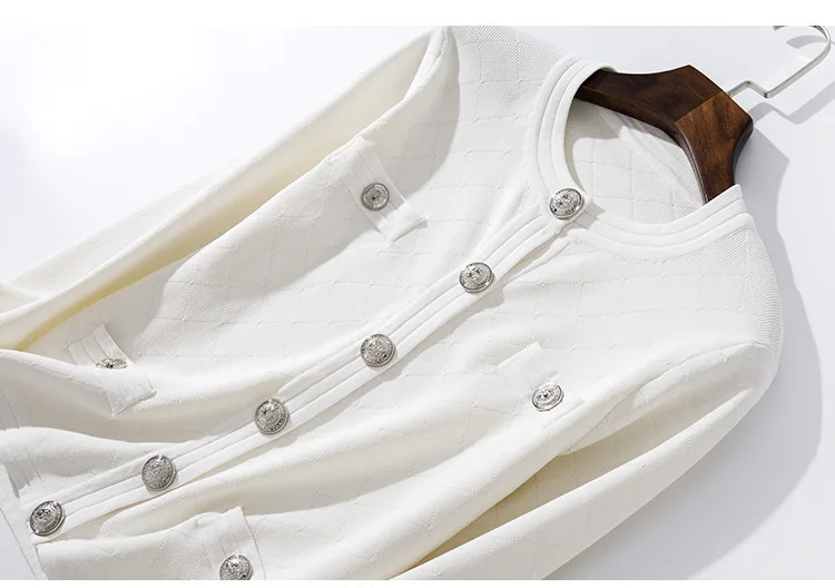 Women sexy sheath cardigan autumn winter new brand designer runway single breasted long sleeve knitted white cardigans