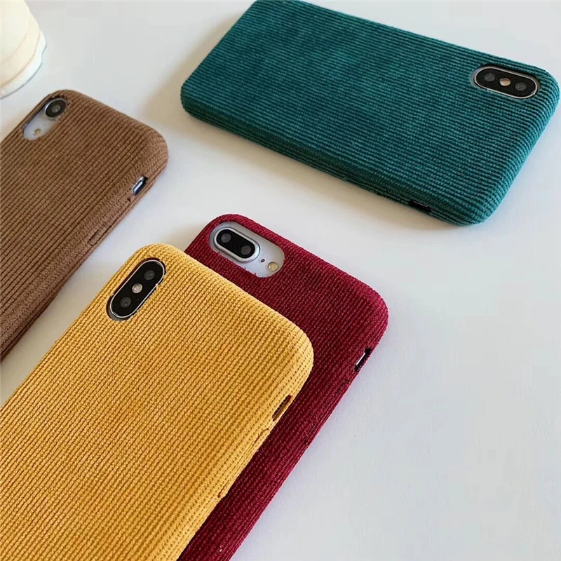 Вельветовая ткань без текстуры чехол для телефона iphone 11 11Pro Max чехол для iphone 7 8 6 6S Plus X XR XS Max теплые ворсистые задняя крышка