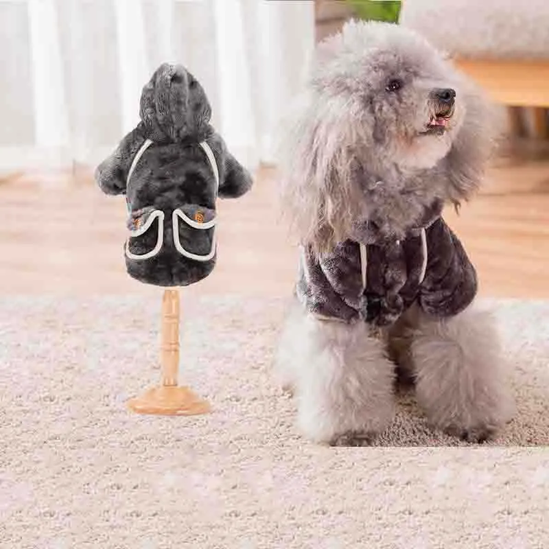 Серый Теплые Pet Одежда с принтом в виде собак для Щенки Костюмы модные толстовки с рисунком собаки для маленьких собак костюм Чихуахуа французский одежда для бульдога - Цвет: Серый