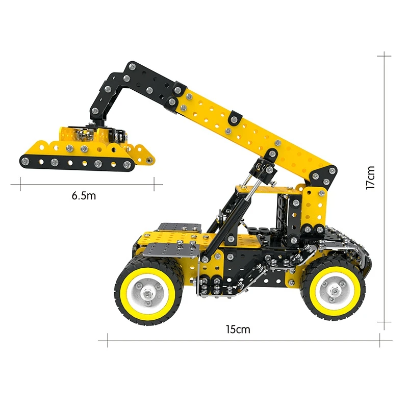 

Hot 582Pcs DIY Construction Excavator Set 3D Stainless Steel Model Kit Gift Metal Model Building Best Gift Toys for Children