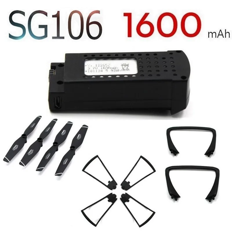 Оригинальная батарея Lipo 3 7 V 1600mAh для SG106 Радиоуправляемый вертолет Дрон