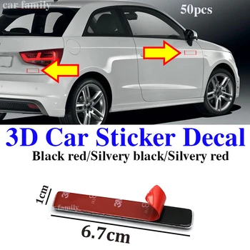 

50pcs 3D Car Emblem Sticker Auto Body Sticker Front Hood Badge Rear Boot Label car styling for A5 A6 A7 A8 Q1 Q3 Q5 Q7 TT R8