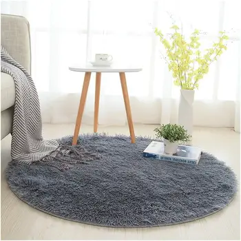 

Microfine Round Modern Soft Carpet Nordic Kids Rug Indoor Parlor Rug Bedroom Besides Child Room Mats Living Room 2019