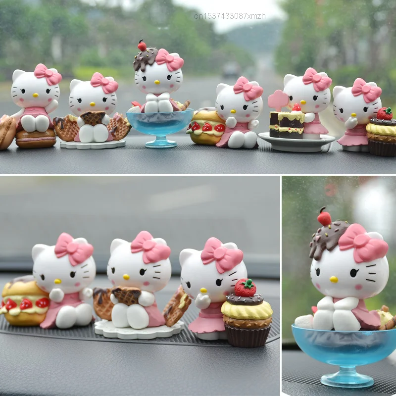 6 шт./компл. Sanrio KT Cat Hello Kitty мультяшная игрушка модель милая экшн-фигурка ПВХ