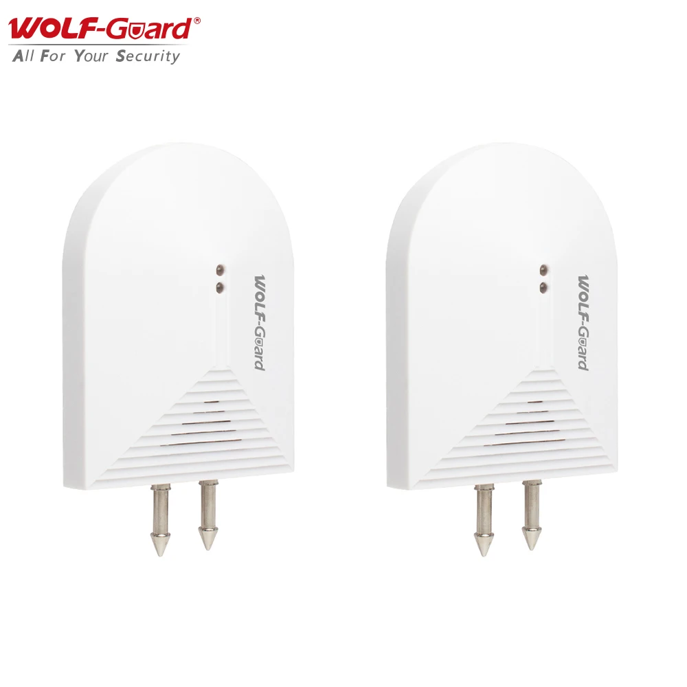 

2Pcs Wolf-Guard Wireless Water Leak Intrusion Detector Sensor Stay Away From Flooding for GSM Wifi Home Alarm Security System
