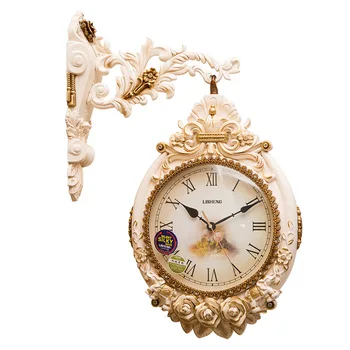 

Quartz Clock Living Room Double-sided Clock European Style Atmospheric Silent Clock Creative Home Wall Clock Fashion 50wc006