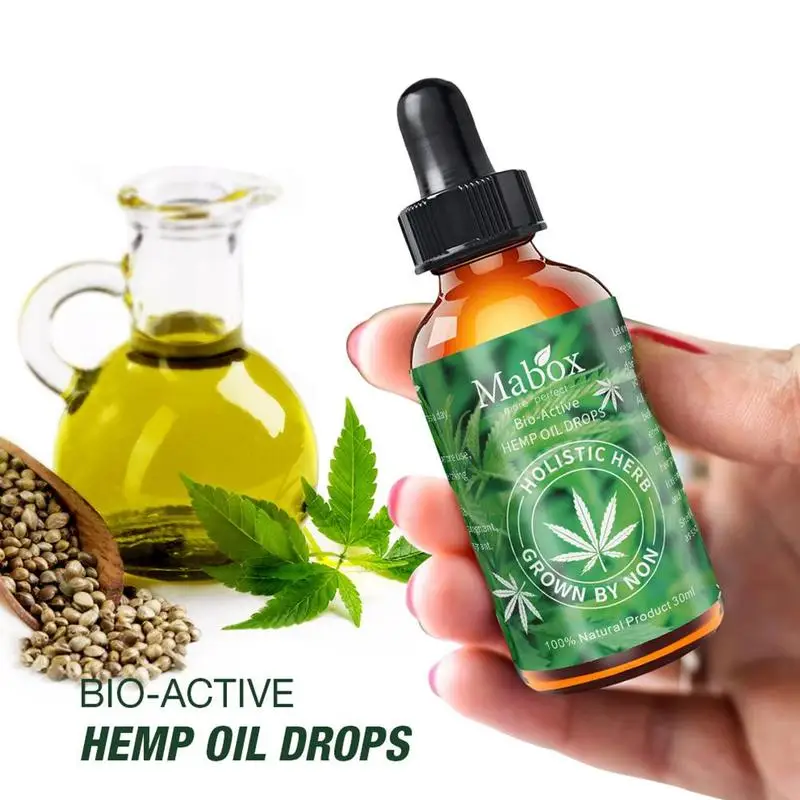 New 30ml Hemp Essential Oil 100% Natural Sleep Aid Anti Stress Hemp Extract Drops For Pain Anxiety Stress Relief Massage Cbd Oil