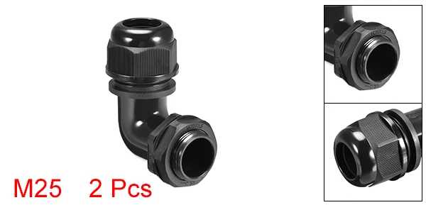 M25 for 13-18mm Uxcell 2 шт. M16 M20 M25 M32 кабельный ввод 90 градусов Водонепроницаемый шарнир для 4-7 мм 6-10 мм 6-11 мм 9-14mm13-18mm Dia кабель черный - Цвет: M25 for 13-18mm