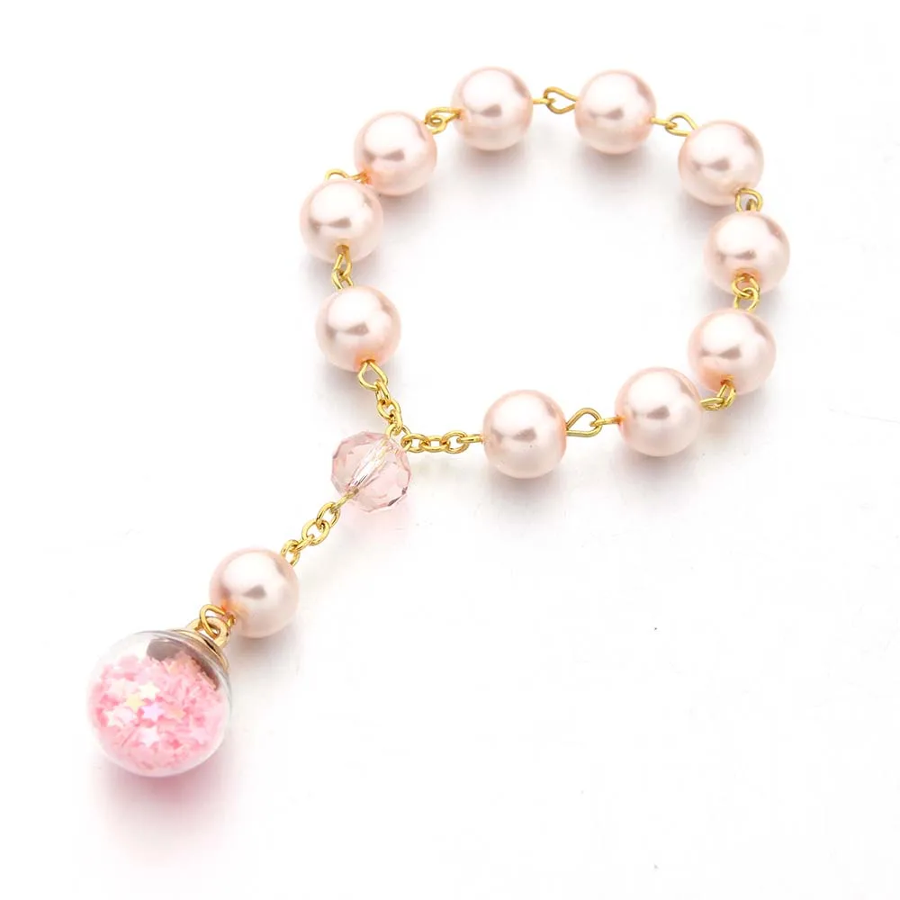 Ангел подарки на крещение розовое стекло жемчужные сувениры recuerditos para bautizo палец четки на крестины сувениры на Причастие