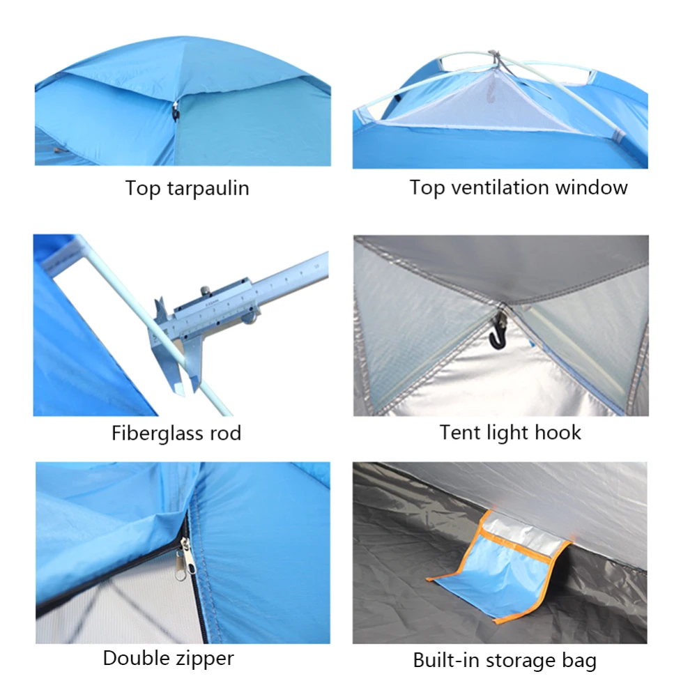 4 человека палатки с мгновенной установкой двойной двери водонепроницаемый палатка Автоматическая палатка анти УФ брезентовые палатки