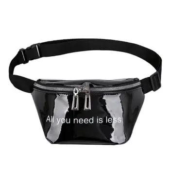 

Women Chest Bag Letter Printing Splicing Patent Leather Waist Pack Ladies Shoulder Bag for Vacation and Travel 250x150x90mm