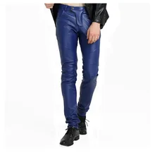 KIOVNO мужские обтягивающие байкерские кожаные брюки мотоцикл ПУ брюки из искусственной кожи для мужские вечерние ночной клуб