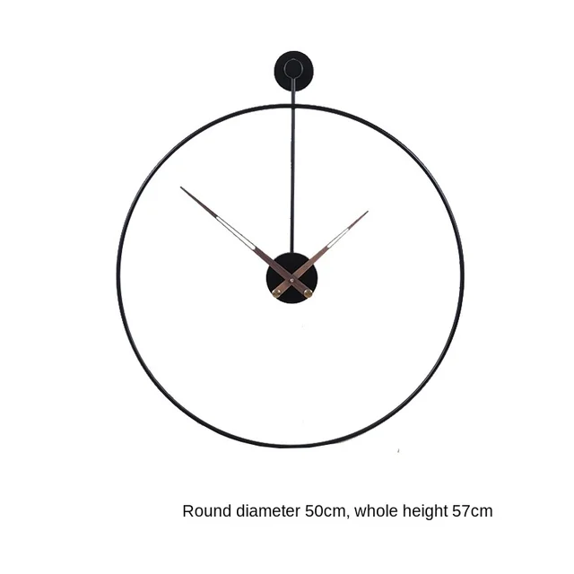 Nordic Wall Creative Hanging Wind Iron Art Metal Wall Watch Restaurant Bedroom Single Ring Wall Clock Home Decoration back 50cm