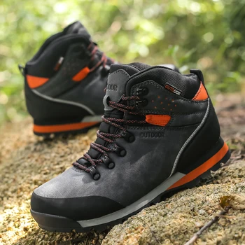 

Men Boots Genuine Leather Winter men's boots Men Popular Comfy Winter Boots Men Short Plush Snow Boots Durable Outsole Winter