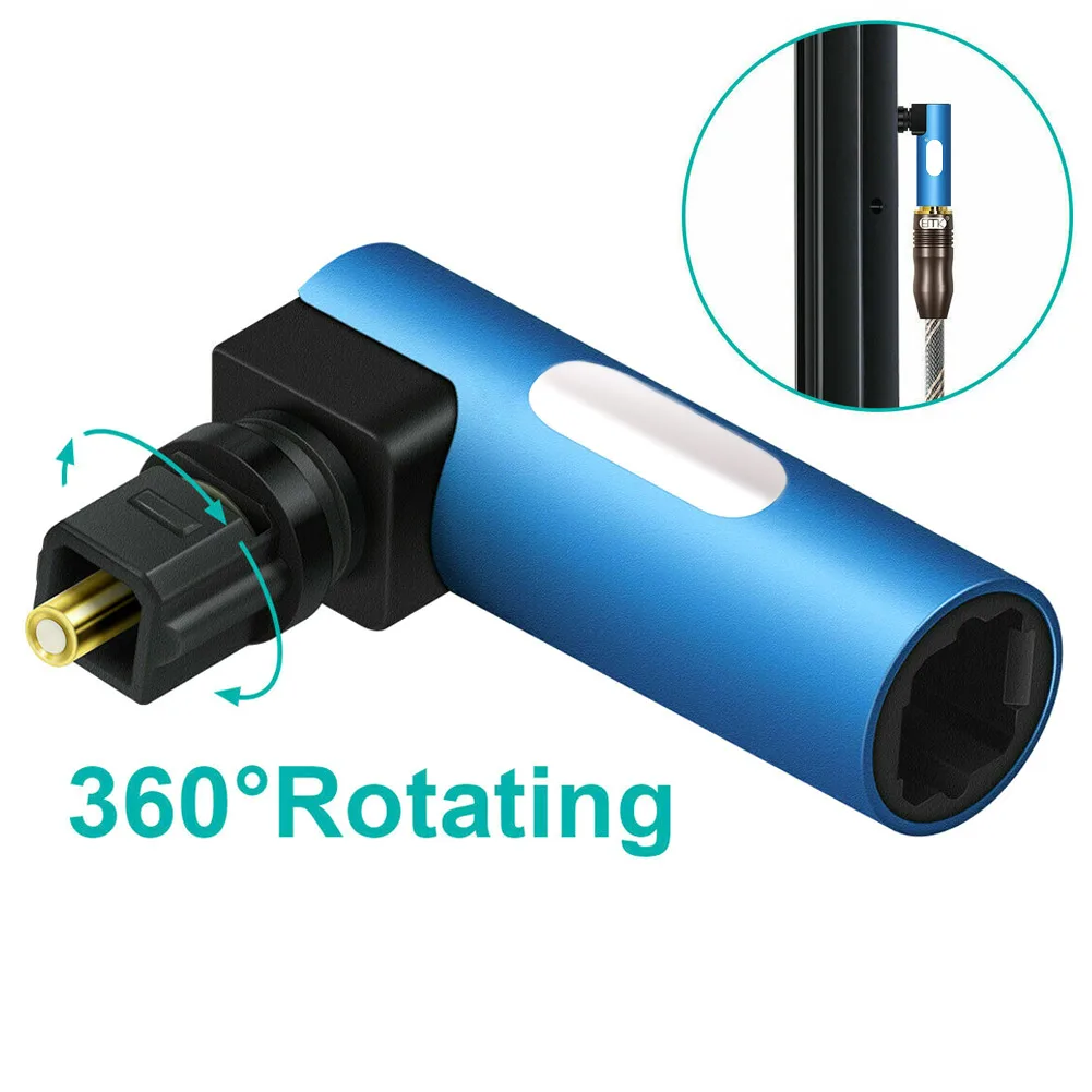 

90 Degrees Right Angle Digital Optical Jack Audio Adapter 360 Degrees Rotation H-best