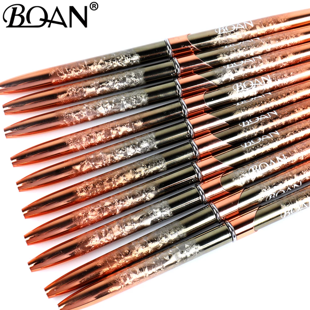 BQAN NEW Rose Gold Nail Art Brush Diamond Gradient Nail Brush Line Painting Brushes Nails Crystal Acrylic Liner Drawing Pen 3