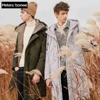 

Metersbonwe Long Down Winter Jackets Business Long Thick Winter Down Coat Men Solid Fashion Overcoat Outerwear Warm